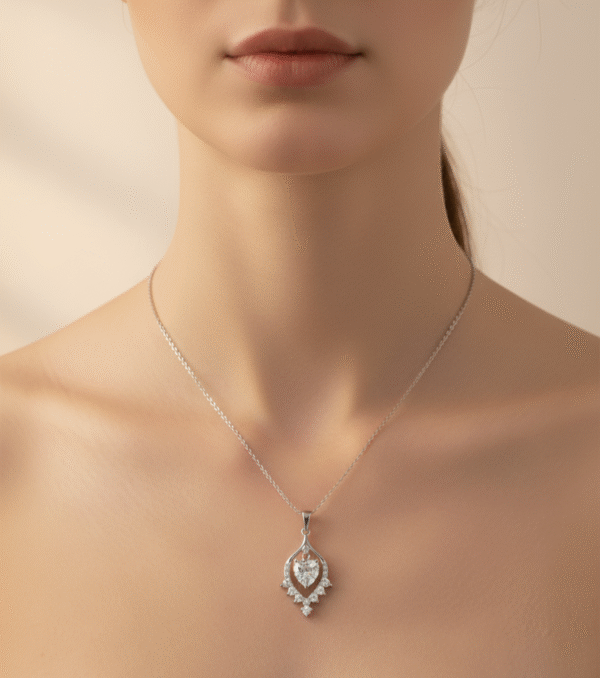 Heart-Shaped Solitaire Pendant Necklace